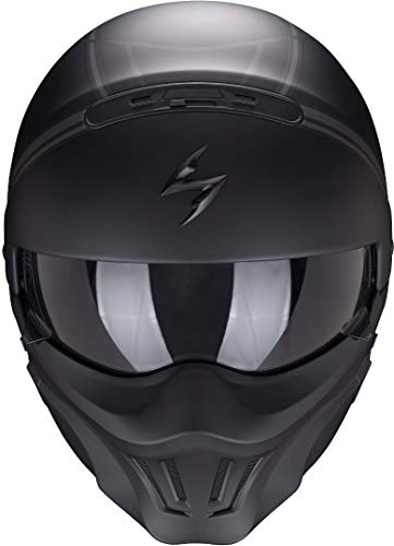 Scorpion Exo Combat EVO Unborn Casco Moto, Hombre, Matt Black-Silver, XXL