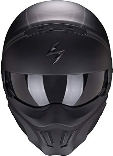 Scorpion Exo Combat EVO Unborn Casco Moto, Hombre, Matt Black-Silver, XXL