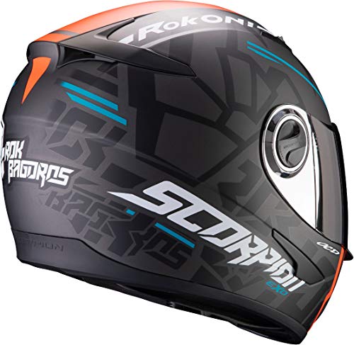 Scorpion NC Casco per Moto, Hombre, Negro/Oroange, S