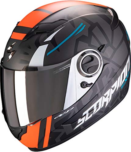 Scorpion NC Casco per Moto, Hombre, Negro/Oroange, S