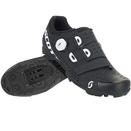 SCOTT MTB Premium Zapatillas de Ciclismo, Hombre, Negro Mate y Blanco Brillante, 48