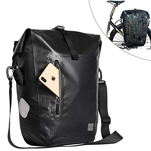 Selighting Bolsa Alforja Trasera para Bicicleta 25L, Grande Bolsa Bicicleta Multifunción Carretera MTB Bicicleta de Montaña (Negro)