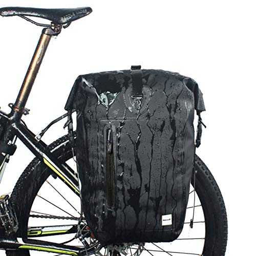 Selighting Bolsa Alforja Trasera para Bicicleta 25L, Grande Bolsa Bicicleta Multifunción Carretera MTB Bicicleta de Montaña (Negro)