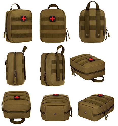 Selighting MOLLE Médico Bolsa de Primeros Auxilios Mochila Militar Multifunción Bolsa Táctica Compacta Botiquín Médico con Parche al Aire Libre para Caza,Campimng (camuflage-1)