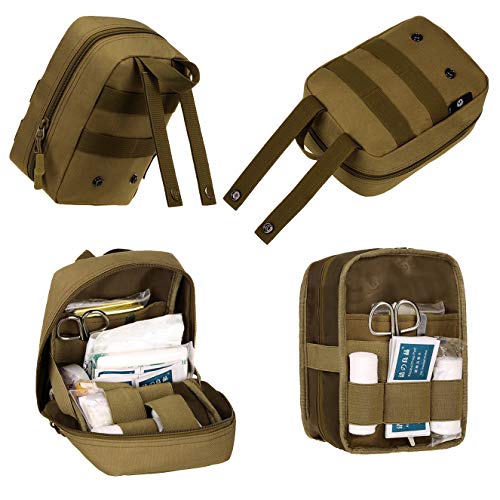 Selighting MOLLE Médico Bolsa de Primeros Auxilios Mochila Militar Multifunción Bolsa Táctica Compacta Botiquín Médico con Parche al Aire Libre para Caza,Campimng (camuflage-1)