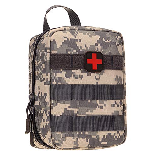 Selighting MOLLE Médico Bolsa de Primeros Auxilios Mochila Militar Multifunción Bolsa Táctica Compacta Botiquín Médico con Parche al Aire Libre para Caza,Campimng (camuflage-1)