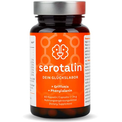 Serotalin® ORIGINAL - Comprimidos de serotonina y dopamina para mejorar el estado de ánimo, alta dosis I 60 cápsulas veganas con 5HTP de semillas de Griffonia, L-tirosina y L-fenilalanina