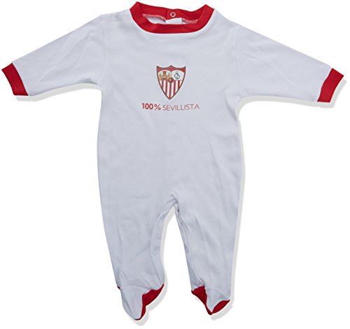 Sevilla FC Pelsev Pelele, Bebé-Niños, Blanco (Blanco/Rojo), 9 meses