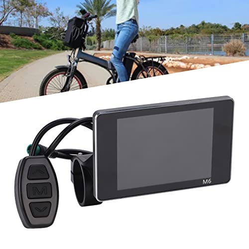 Shanrya Controlador de Bicicleta, Medidor de Pantalla LCD de Protección, Carcasa de Plástico, Registro en Tiempo Real con Puerto Impermeable para Conversión de Bicicleta