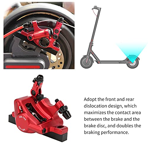 Shanrya Juego de Frenos Hidráulicos para Scooter, Juego de Frenos de Disco Hidráulico Práctico Resistente a la Corrosión Duradero con Adaptador de Rotor de 120 Mm para Scooter Eléctrico M365