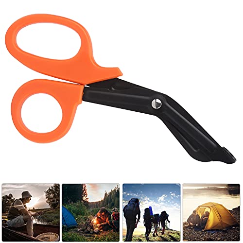 Shanrya Tijera De Rescate EDC EMT, 18.2X9Cm Tijera De Rescate Paramédico para Puntadas para Lienzo para Cortar Gasa para Vendajes