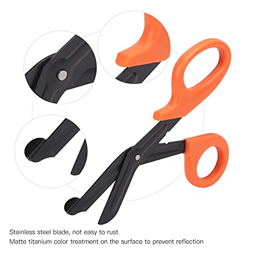 Shanrya Tijera De Rescate EDC EMT, 18.2X9Cm Tijera De Rescate Paramédico para Puntadas para Lienzo para Cortar Gasa para Vendajes