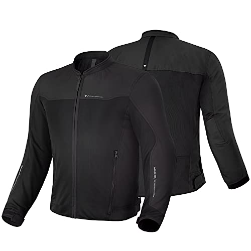 Shima OPENAIR Chaqueta Moto Hombre | Ligera y Transpirable Cazadora Moto Mesh de Verano Hombre con CE Espalda, Hombros, Codos Protecciones, Ajuste de la Anchura (Negro, M)