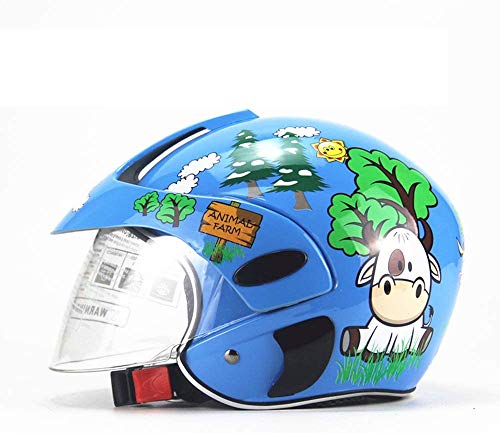 SHOPTOP Casco de Ciclo para niños, Edad de 2 a 8 años de Edad para niños pequeños Cascos de Ciclo de Seguridad de Dibujos Animados niñas Cascos de Seguridad para Ciclismo en Bicicleta patineta,Azul