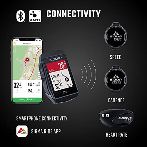 SIGMA SPORT ROX 11.1 EVO Blanco HR Set | Ciclocomputador inalámbrico GPS y navegación, con SHORT BUTLER y Sensor de frecuencia cardíaca | Navegación GPS en exteriores con muchas funciones inteligentes