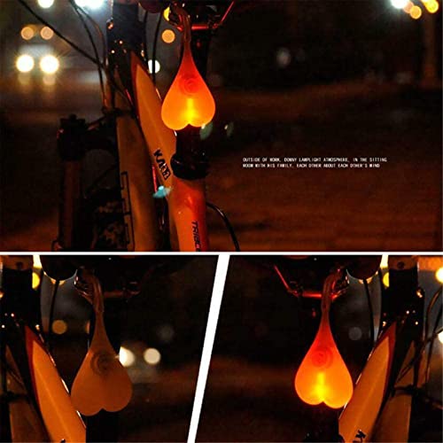 Silicone Bike Back Rear Tail Cycling LED Light Heart Ball Egg Safe Lamp,Silicone LED Bicycle Tail Light, Colorful Rear Lights with Waterproof,for Mountain Bike and Bicycle (Colorful)