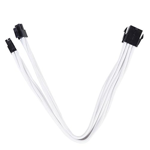 Silverstone SST-PP07-EPS8W - Cable Extensor enfundado 30cm EPS 8pines a EPS/ATX 4+4pines, Blanco