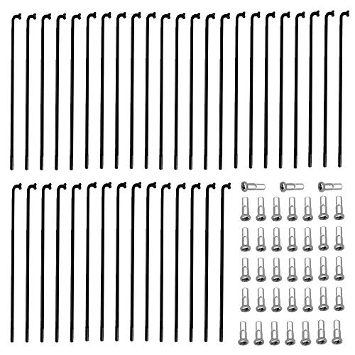 sinzau Radversender - Juego de radios para bicicleta de montaña (38 unidades, radios negros, 258-283 mm)