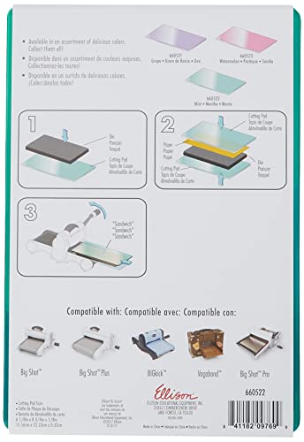 Sizzix 660522 Almohadillas de corte para accesorios, estándar, 1 par (menta) - 22.5 x 15.5 x 0.7 cm