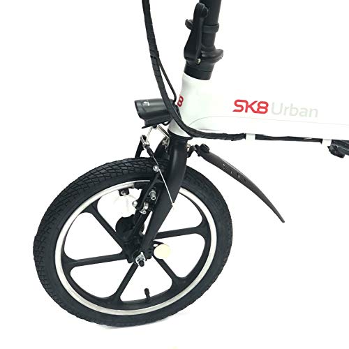 SK8 eBike Urban Beetle Bicicleta eléctrica plegable, Blanco