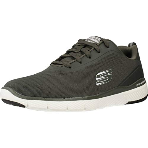 Skechers Flex Advantage 3.0 Landess, Zapatillas Hombre, Verde (Olive Knit/Synthetic/Trim Old), 45 EU