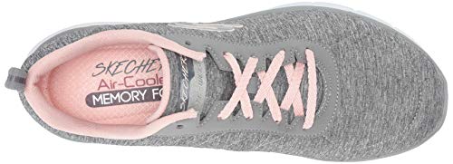 Skechers Flex Appeal 3.0-Insiders, Zapatillas Mujer, Multicolor (GYLP Black & Gray Mesh/Black Trim), 39 EU