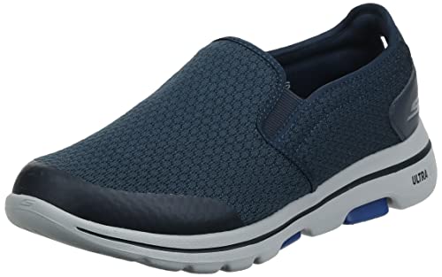 Skechers Go Walk 5-Apprize, Zapatillas sin Cordones Hombre, Multicolor (NVY Black Textile/Synthetic/Black Trim), 42 EU