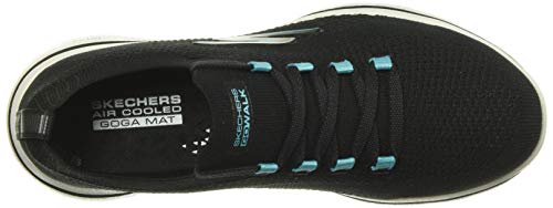 Skechers Go Walk 5-Uprise, Zapatillas Mujer, Negro (Black Textile/Turquoise Trim Bktq), 41 EU
