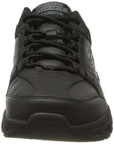 Skechers Oak Canyon-Redwick, Zapatillas Hombre, Negro (BBK Black Leather/Synthetic/Textile/Black Trim), 47.5 EU