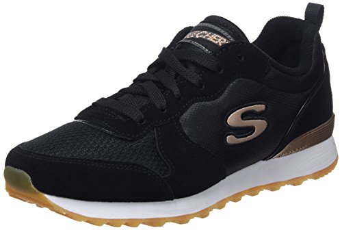 Skechers Retros-OG 85-Goldn Gurl, Zapatillas de Deporte Mujer, Negro (BLK Black Suede/Nylon/Mesh/Rose Gold Trim), 39 EU