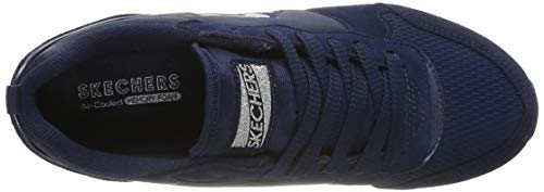 Skechers Retros-OG 85-Goldn Gurl, Zapatillas Mujer, Multicolor (NVY Black Suede/Nylon/Mesh/Rose Gold Trim), 37.5 EU