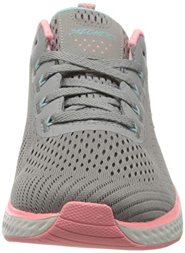 Skechers Solar Fuse Cosmic View, Zapatillas Mujer, Gris (Gray Mesh/Pink & Mint Trim Gypk), 37 EU