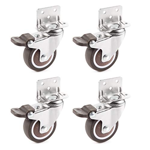 Skelang 4 ruedas giratorias de 50 mm, ruedas para muebles l, ruedas de freno para mesa de café, armario, banco de trabajo, carro, capacidad de carga: 27kg