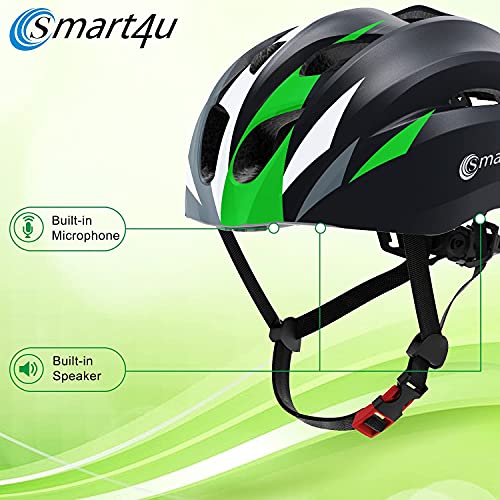Smart4u SH20 Smart Bike Helmet, Casco de Ciclismo para Hombres y Mujeres, Casco de Bicicleta con música Bluetooth y Llamada con un Solo Toque, Certificaciones de Seguridad EN, CE, FCC, ROHS aprobadas