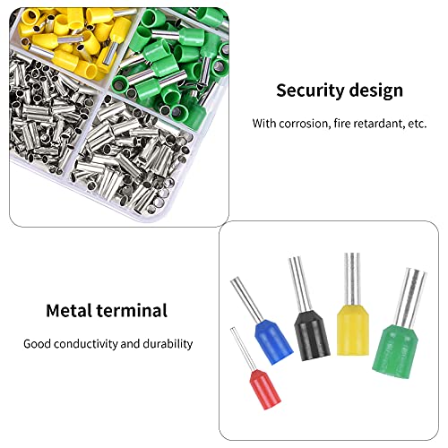 Smatime 1640 Piezas Terminales para Cables Electricos Conector Aislante de Cable Terminales de Crimpado Extremos de Cable Aislados y No Aislados, 0.5 mm², 1.00 mm², 1.5 mm², 2.5 mm², 4.00 mm²