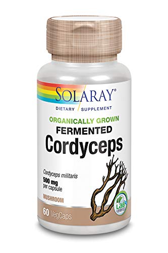 Solaray Cordyceps 500mg | Hongos | Organically Grown Fermented Mushroom | 60 VegCaps