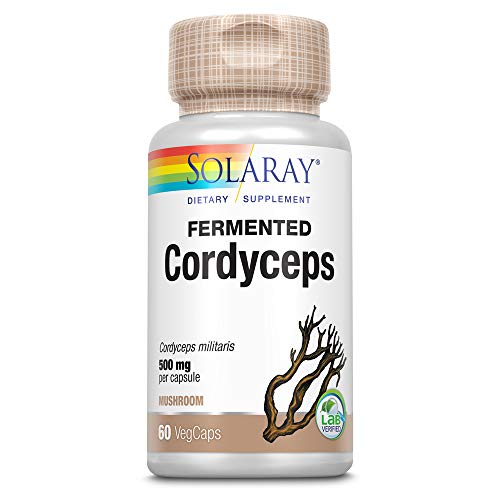 Solaray Cordyceps 500mg | Organically Grown Fermented Mushroom | 60 VegCaps