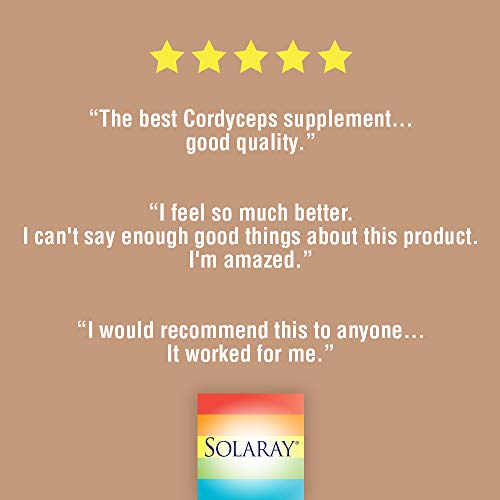 Solaray Cordyceps 500mg | Organically Grown Fermented Mushroom | 60 VegCaps