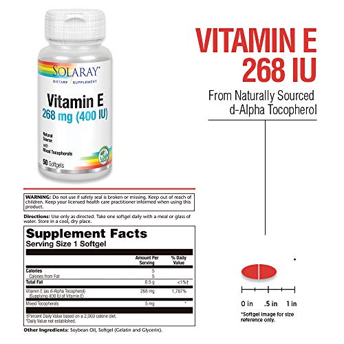 Solaray Vitamin E 400 IU | 50 Perlas