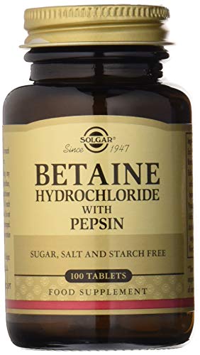 Solgar Betaína Clorhidrato con Pepsina, 100 Comprimidos