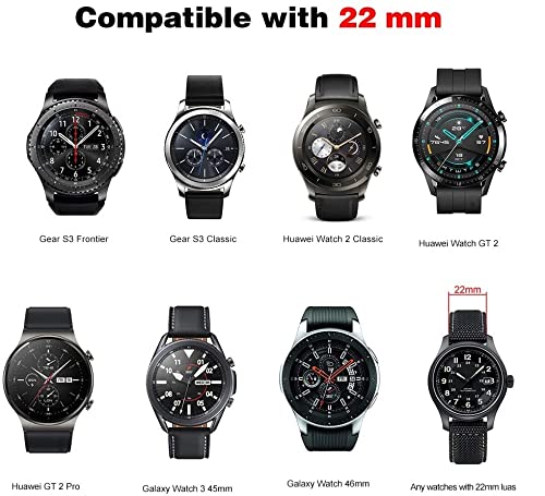 Songsier Correa Compatible con Huawei Watch GT2 Pro 46mm/Watch GT 46mm/Watch GT Active/Watch 2 Pro/Galaxy Watch 3 45mm/Galaxy Watch 46mm/Gear S3/Gear 2, Correa de Repuesto de 22 mm