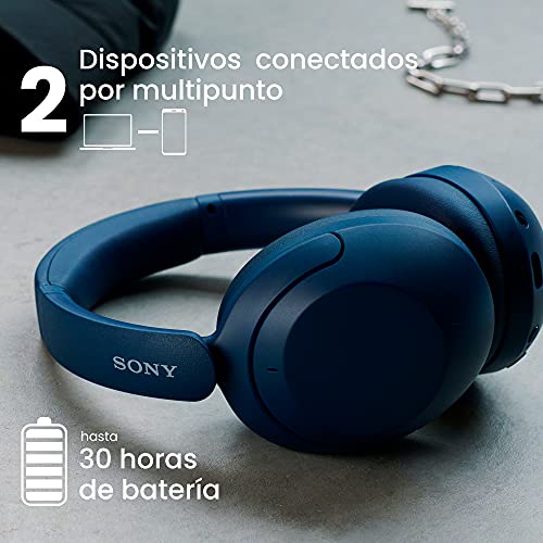 Sony WH-XB910N EXTRA BASS Auriculares over-ear inalámbricos con Noise Cancelling, Hasta 30 horas de autonomía, Optimizados para Alexa y Google Assistant, con micrófono integrado para llamadas, Azul