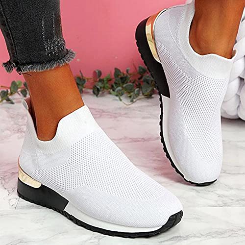 Soolike Zapatillas Mujer Casual Deportivas Caminar para Mujer Slip on Calzado de Uela Blanda Transpirable Deporte Zapatos de Correr Running Sneakers Ligeras Zapato 37-42