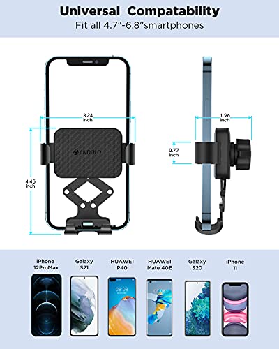 Soporte de teléfono móvil para coche, soporte para rejilla de ventilación de coche, brazo tensor automático para iPhone11 Pro, XR, X, 8,Samsung S10 S9, Huawei y otros smartphones de 4,7 a 6,8 pulgadas