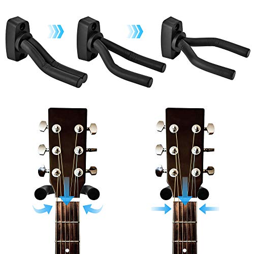 Soporte Pared Guitarra, KATUMO® Colgador de Guitarra Eléctrica,Ganchos de la Pared para Guitarra, Banjo, Bajo, Ukulele, Mandolina-Negro