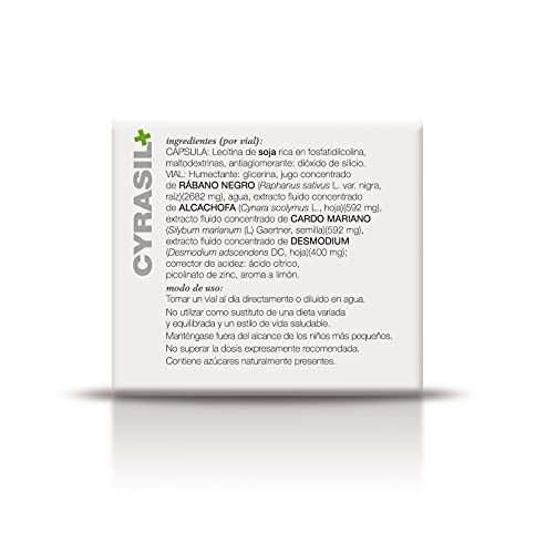 Soria Natural - CYRASIL PLUS - Depurativo - Mejora el funcionamiento del aparato digestivo y del riñón - 15 viales 150ml - Cardo mariano