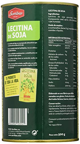 SORRIBAS LECITINA Soja GRANULADA 500 gr, No aplicable