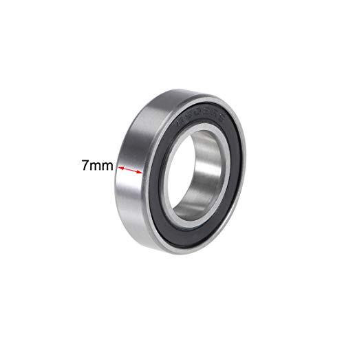 sourcing map 6902-2RS Rodamientos de bolas de ranura profunda de 15 mm x 28 mm x 7 mm, doble sellado de acero cromado P5 (ABEC5) 6 piezas