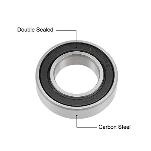 sourcing map Rodamientos de Bolas, 20x Cojinetes de Bolas de Ranura Profunda 6902-2RS, 15x28x7mm Rodamiento de Doble Sellado, de Acero, para Roller Skate, Equipo Mecánico, Instrumentos