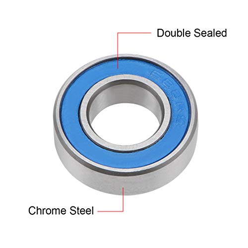 sourcing map Rodamientos de bolas de ranura profunda 688-2RS 8 x 16 x 5 mm, doble sellado ABEC-3, paquete de 10